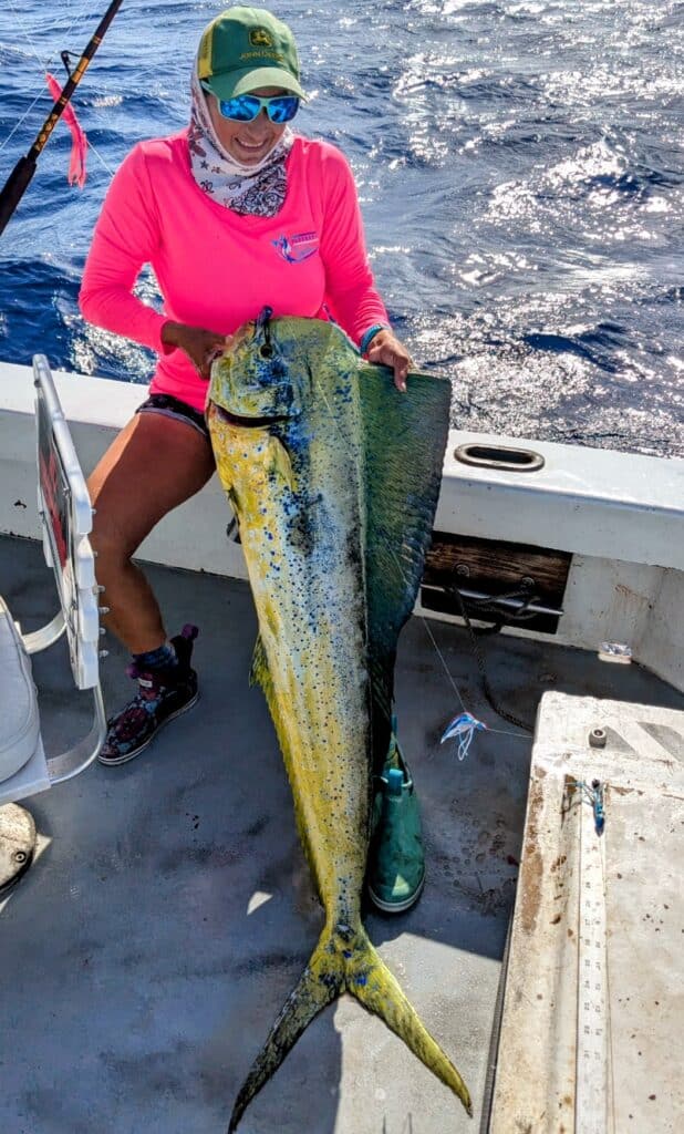 Key West Fisher with a 28lb bull mahi offshore Key West, FL