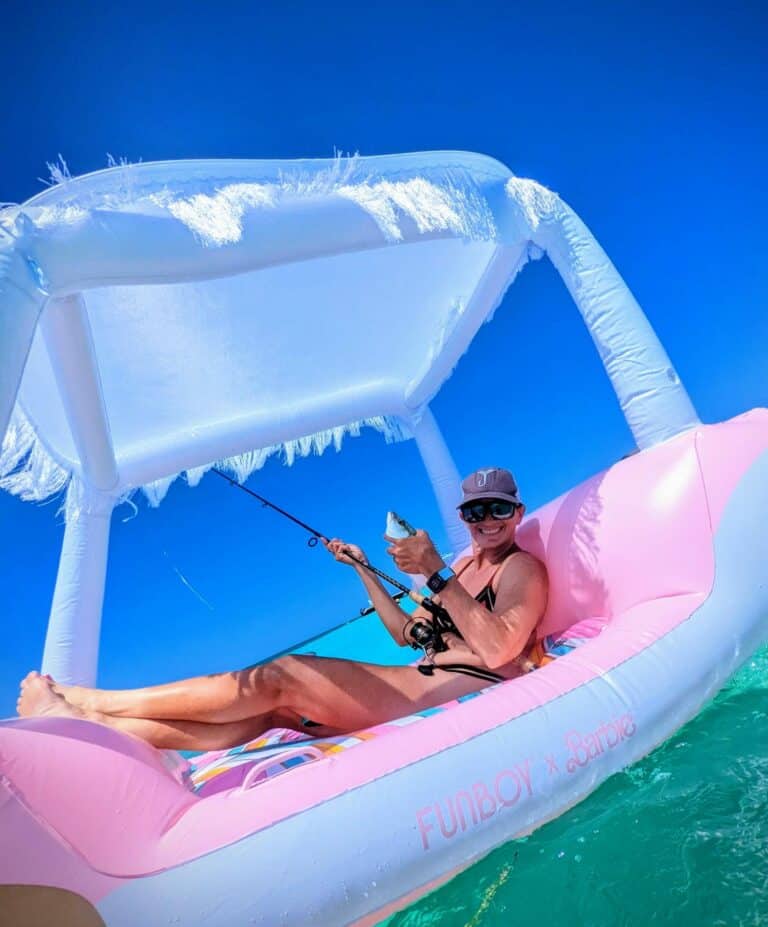 Fishing from the Barbie Blowup Jeep on the sandbars of Key West FL